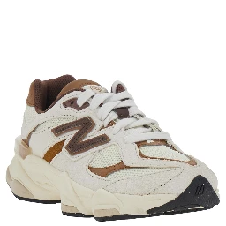Beige Low Top Sneakers with Logo Patch on the Side and Perforated Design in Fabric Boy