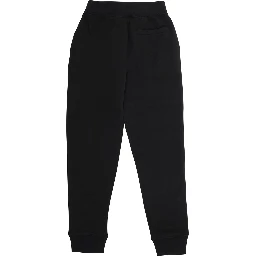 Pants with elasticated waist and Pony logo on the front in black cotton for boy