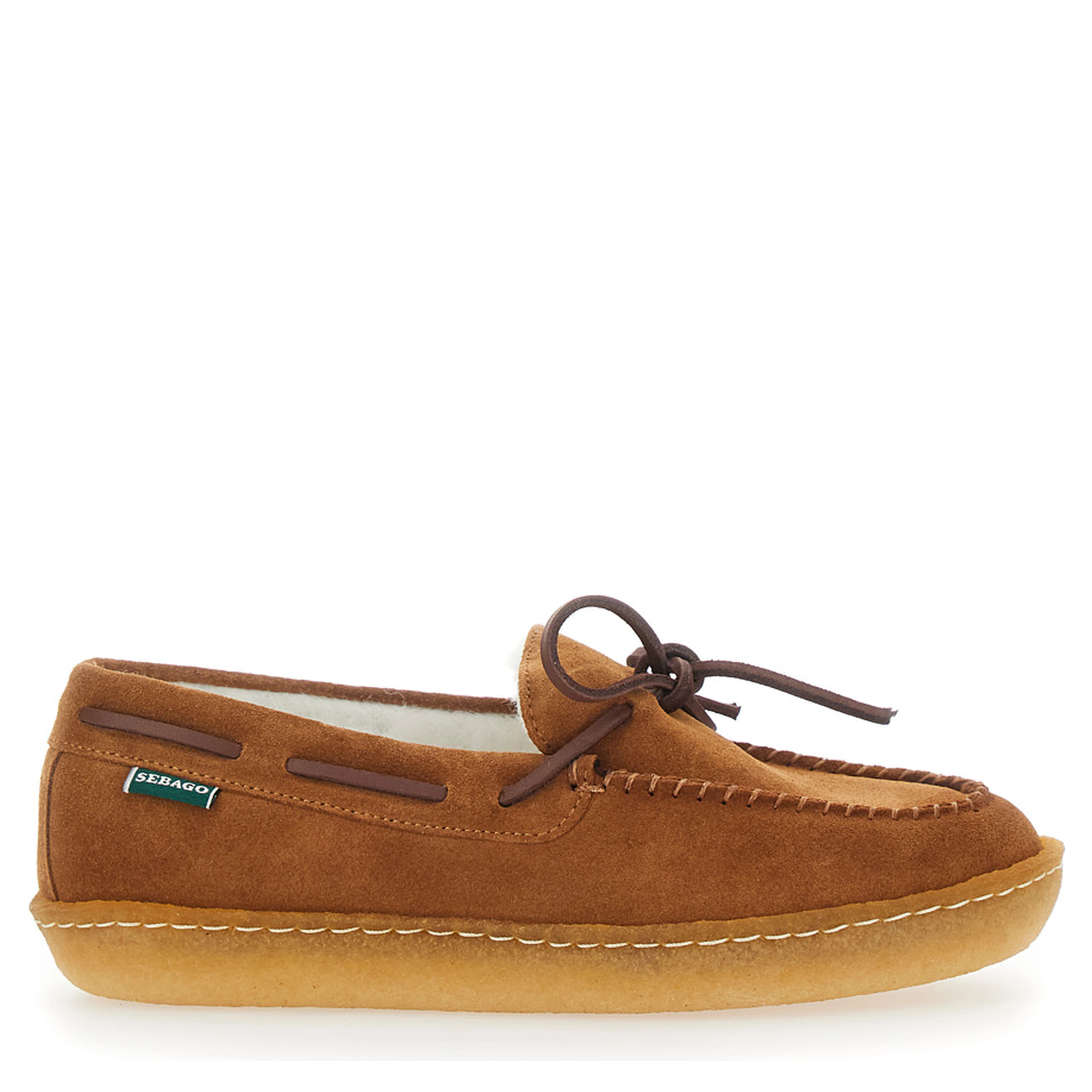 Colton Brown Loafers with Contrasting Stitching in Suede for Women