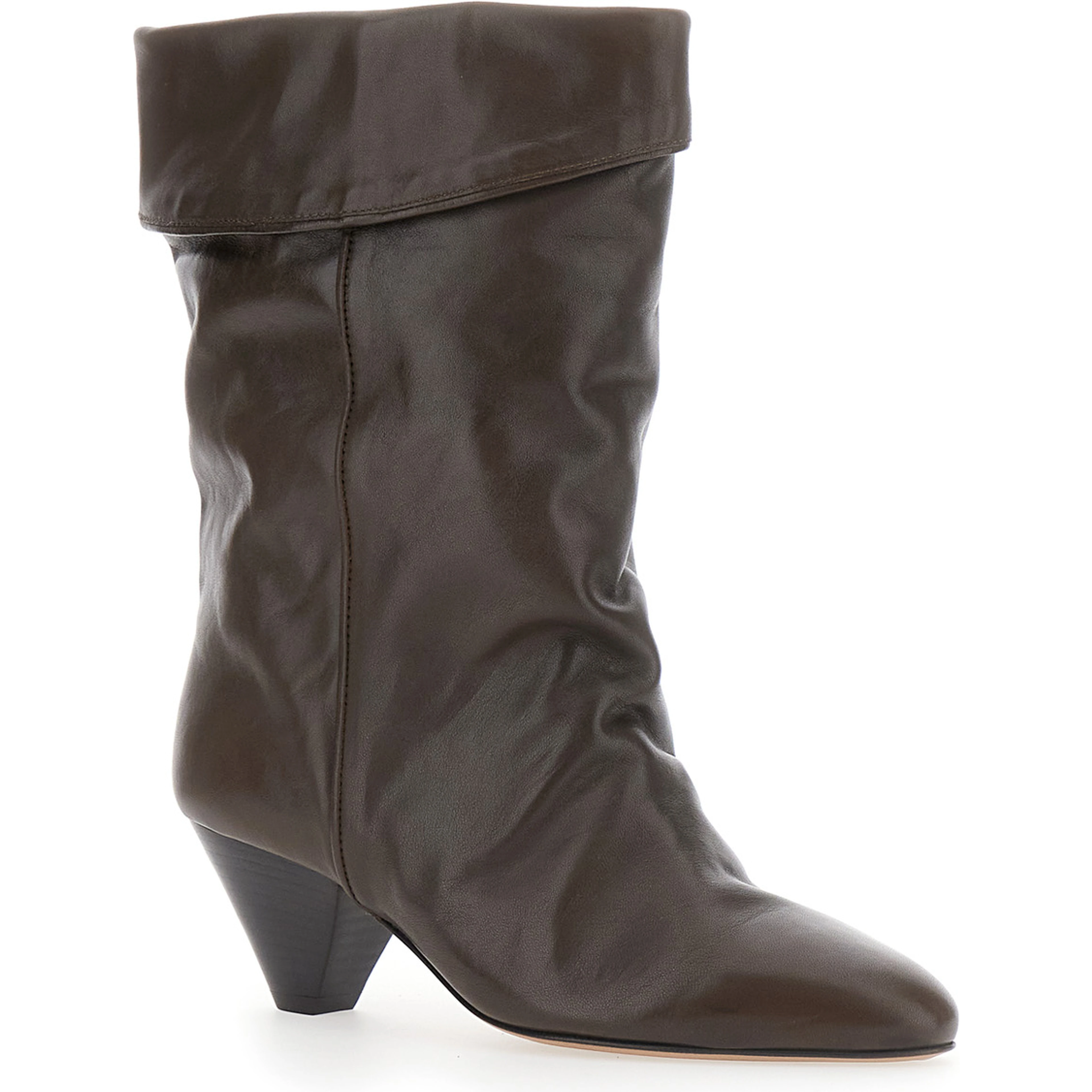 Dalby Brown Ankle Boots with Pointed Design in Smooth Leather for Women
