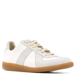 Bicolor Leather Replica Sneakers with White Contrast Design for Women