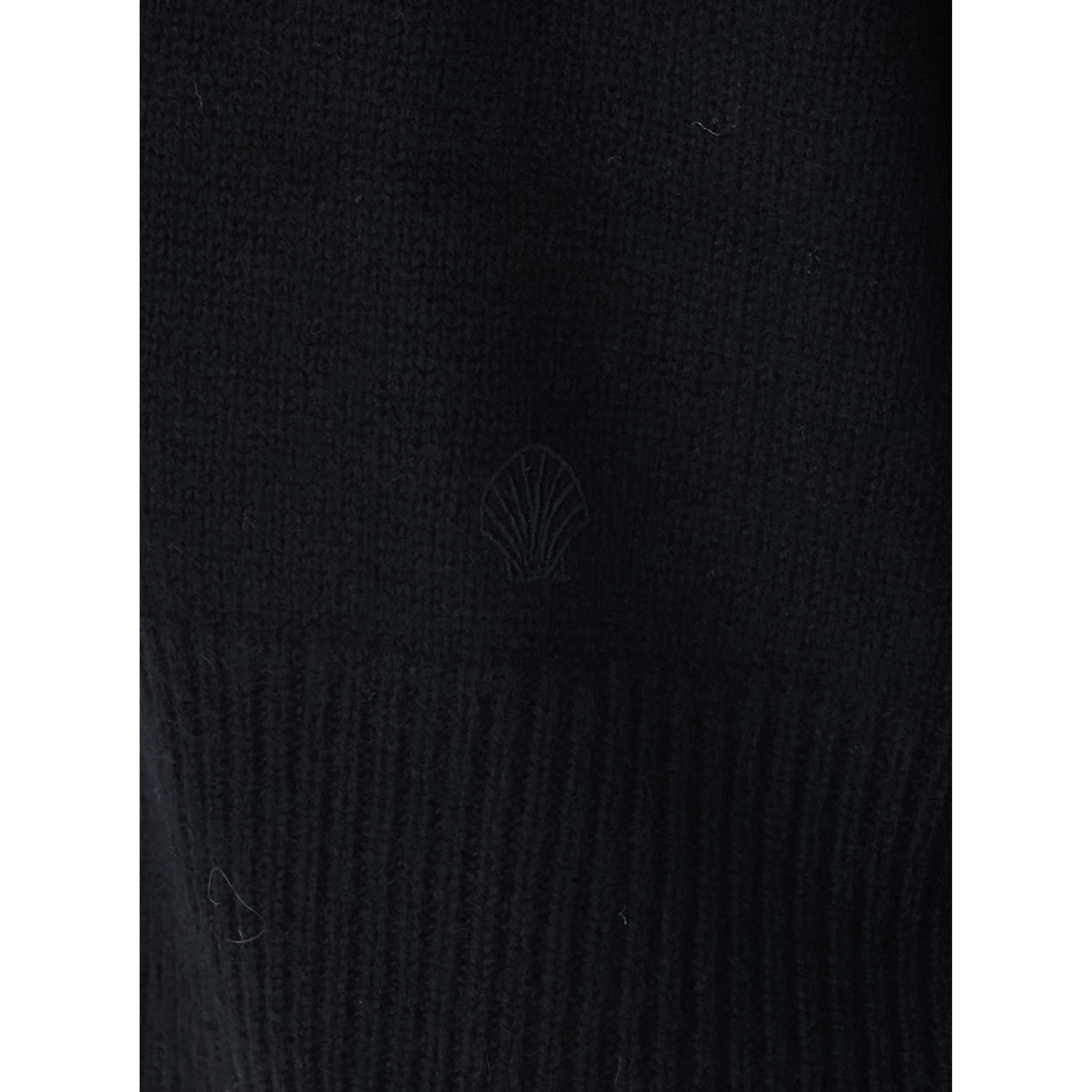 black sweater with V-neck and long sleeve in cashmere women