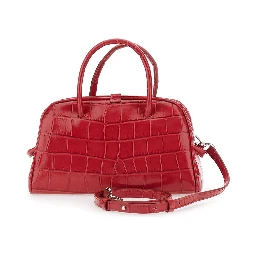Le Petit Turismo Red Handbag with Adjustable and Removable Shoulder Strap in Leather for Women