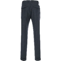 Gray Pants with Single Pleat on the Front in Wool Blend for Men