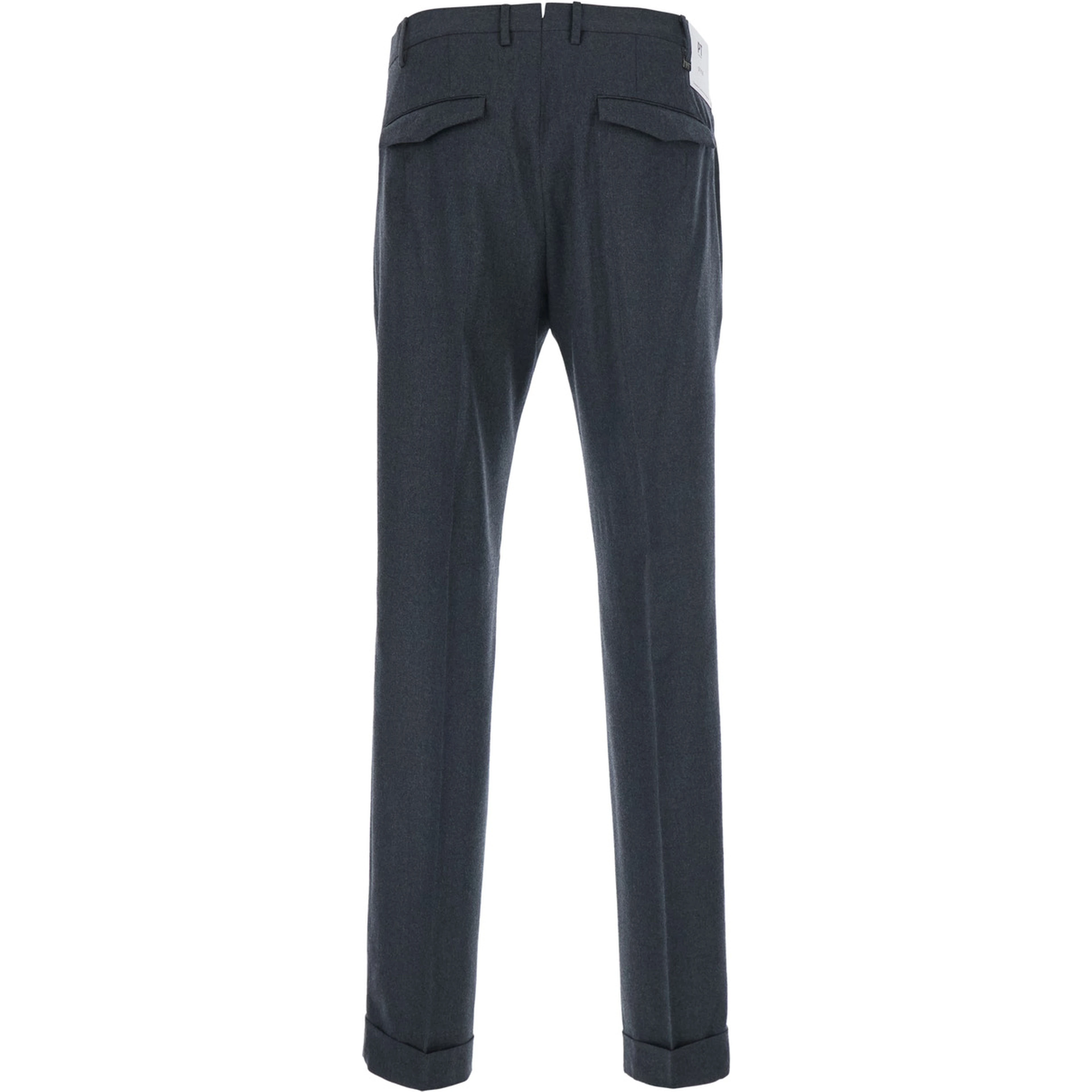 Gray Pants with Single Pleat on the Front in Wool Blend for Men