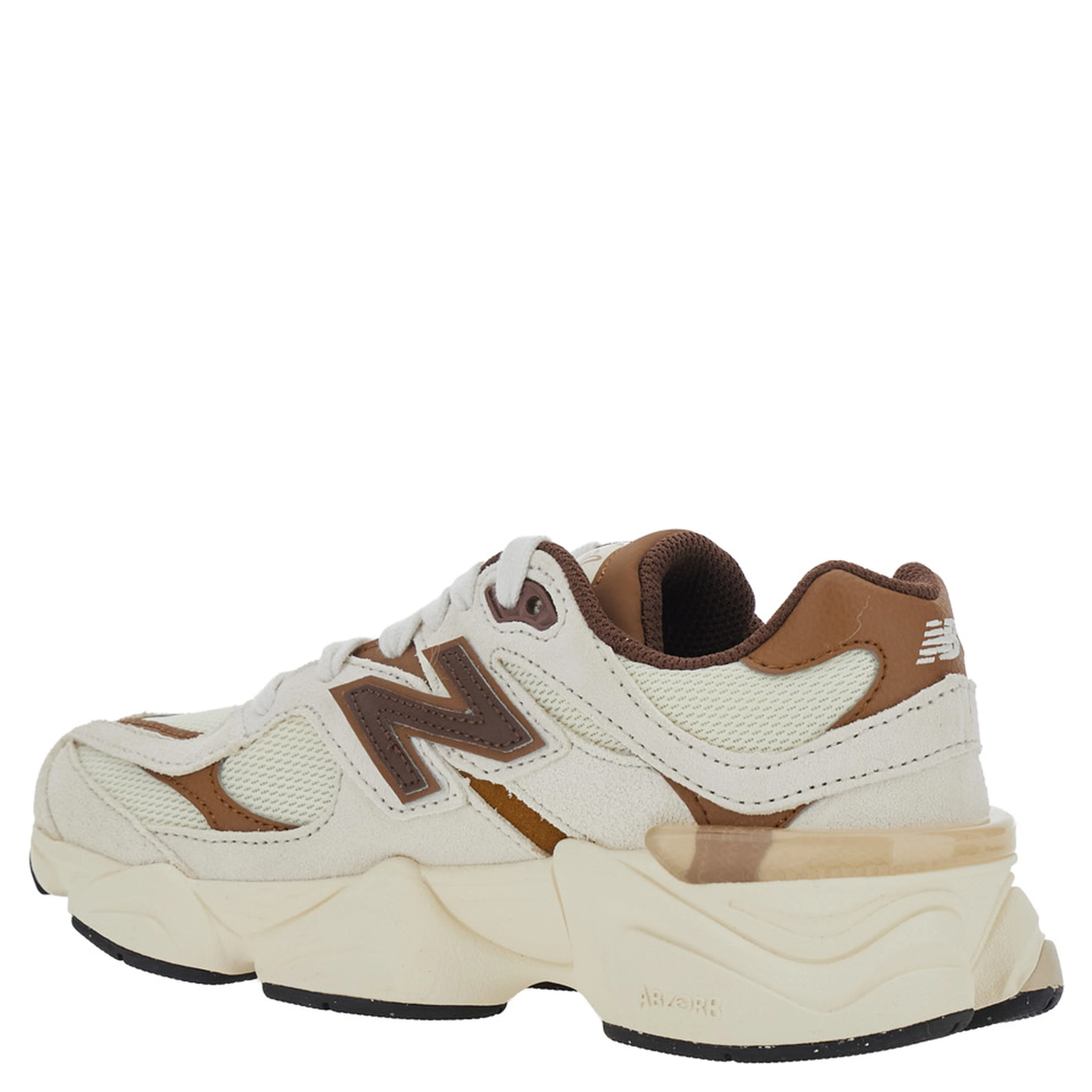 Beige Low Top Sneakers with Logo Patch on the Side and Perforated Design in Fabric Boy