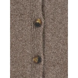 Remus Beige Cardigan with round neck and button closure in Blend Wool women