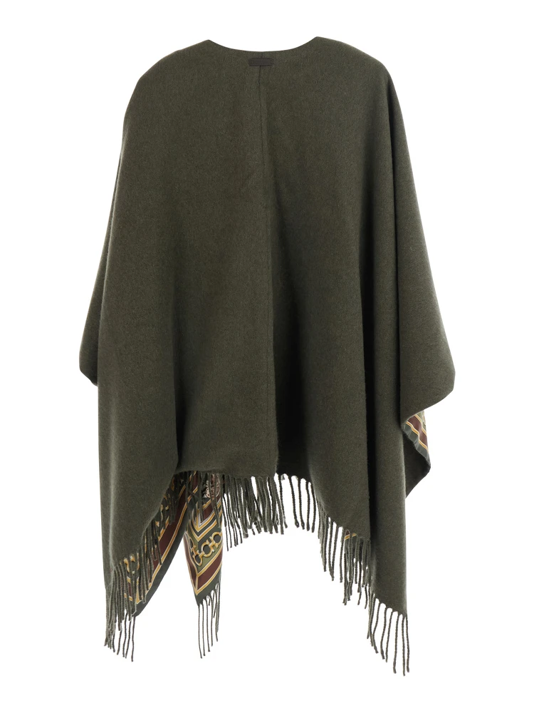 Green Cape with Elegant Leather Details for Women alternative