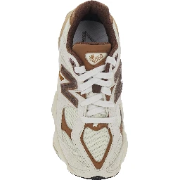 Beige Low Top Sneakers with Logo Patch on the Side and Perforated Design in Fabric Boy