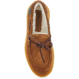 Colton Brown Loafers with Contrasting Stitching in Suede for Women