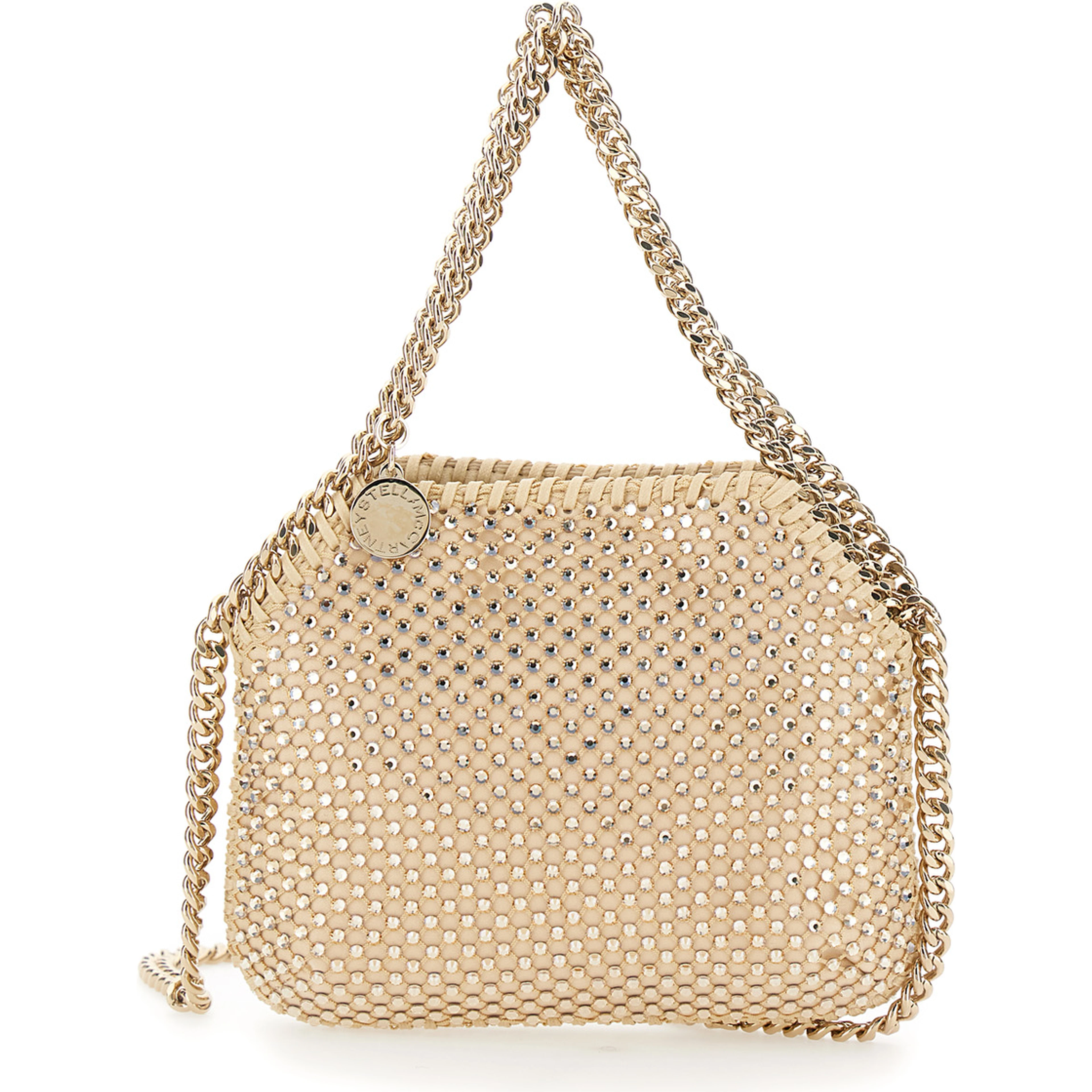Falabella Mini Shoulder Bag with mesh and crystals in Polyamide Pink woman