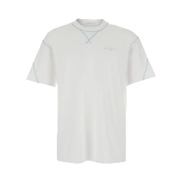 White T-shirt with Logo on front in Cotton for Men