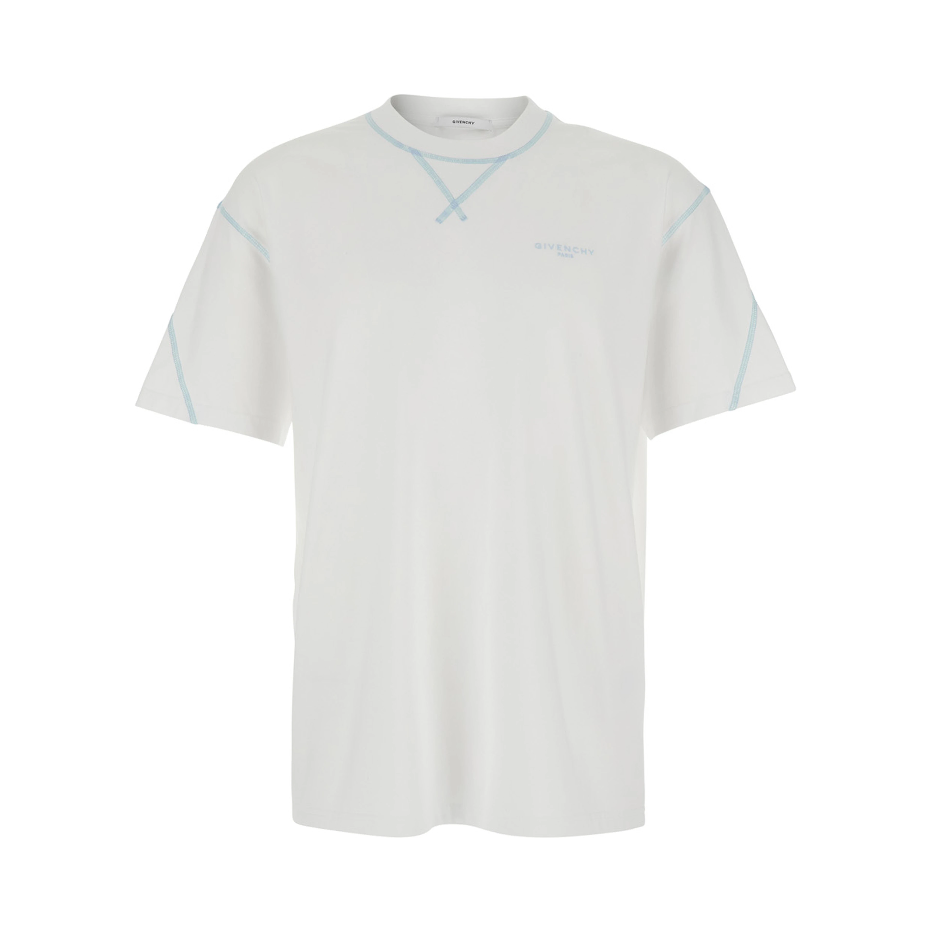 White T-shirt with Logo on front in Cotton for Men