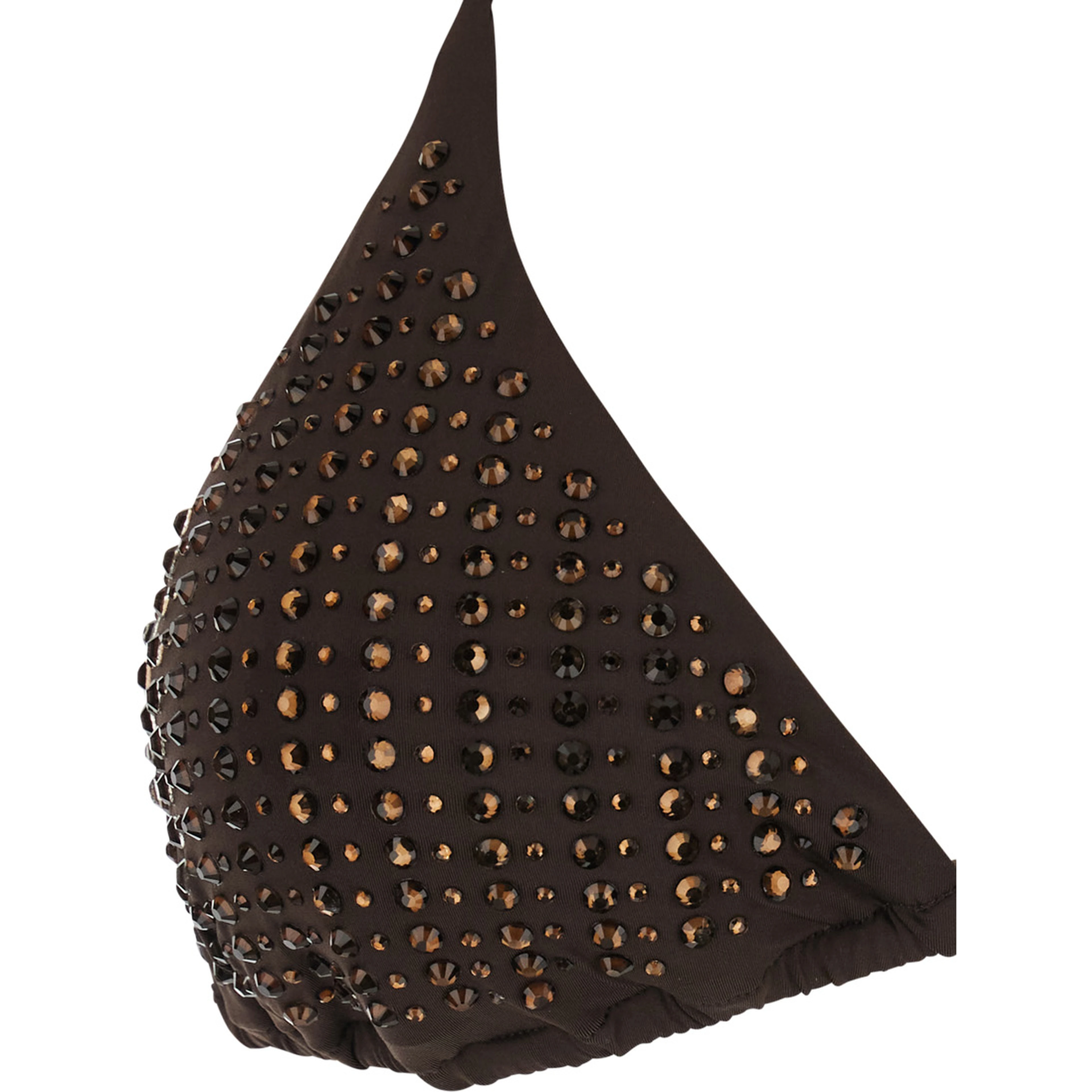 Brown Brown Bikini with adjustable tie closure and all-over sequins in tech fabric for women