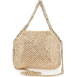 Falabella Mini Shoulder Bag with mesh and crystals in Polyamide Pink woman