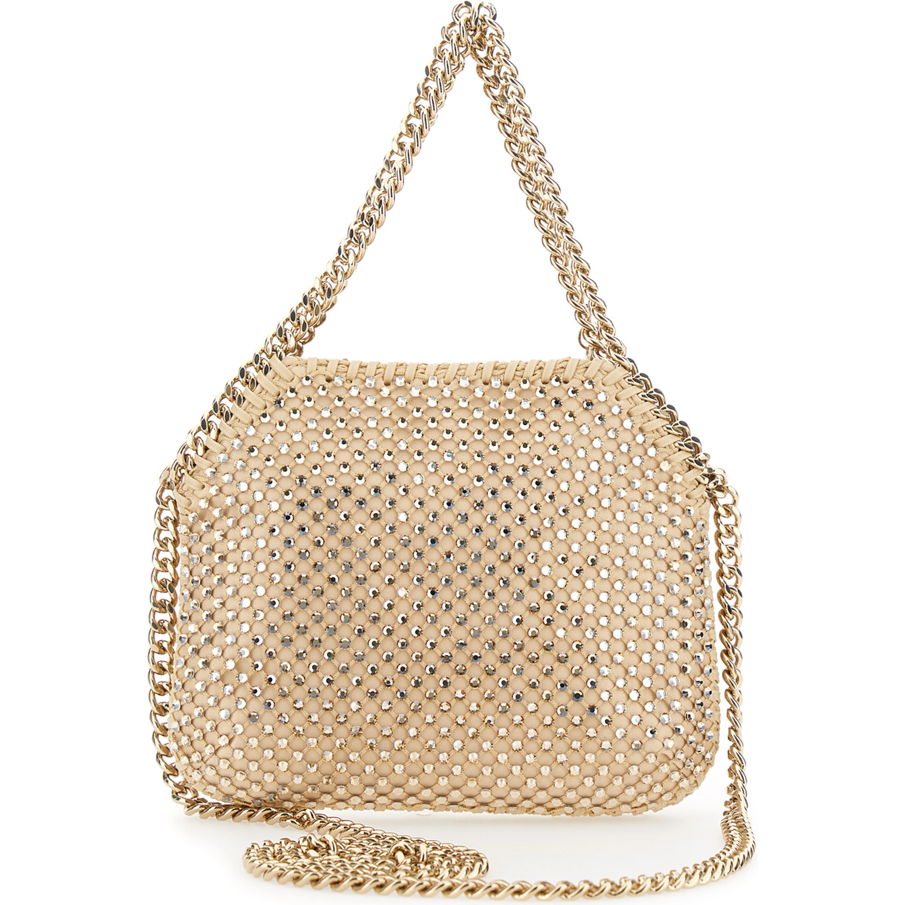 Falabella Mini Shoulder Bag with mesh and crystals in Polyamide Pink woman