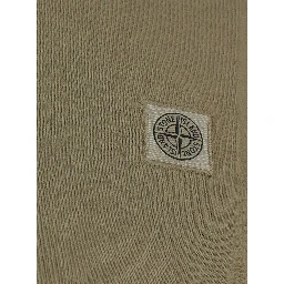 Green Crew neck T-shirt with logo patch on the front in cotton for men