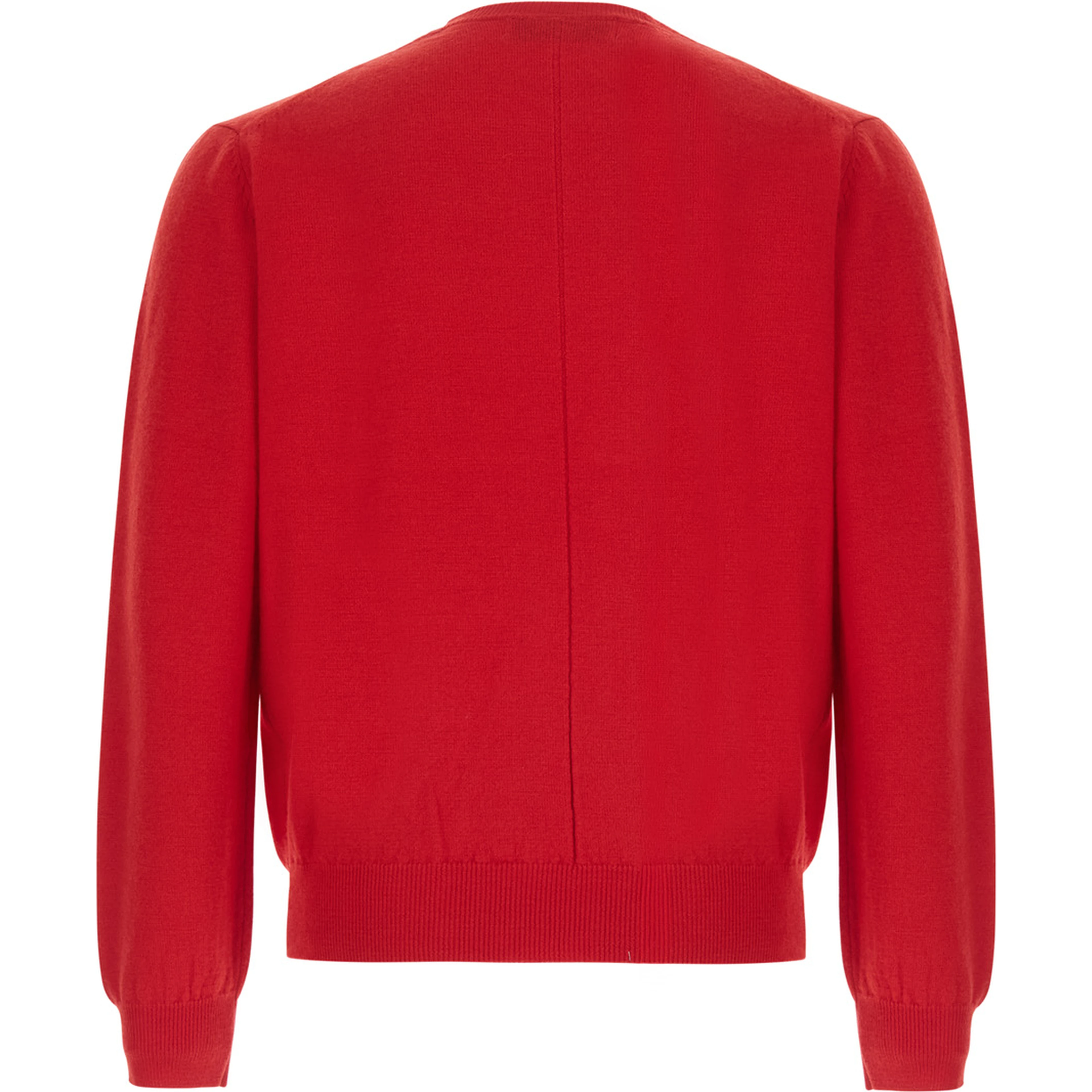 WOOL AND CASHMERE CREW-NECK KNIT with round neck and long sleeves in Wool and Cashmere color Red unisex