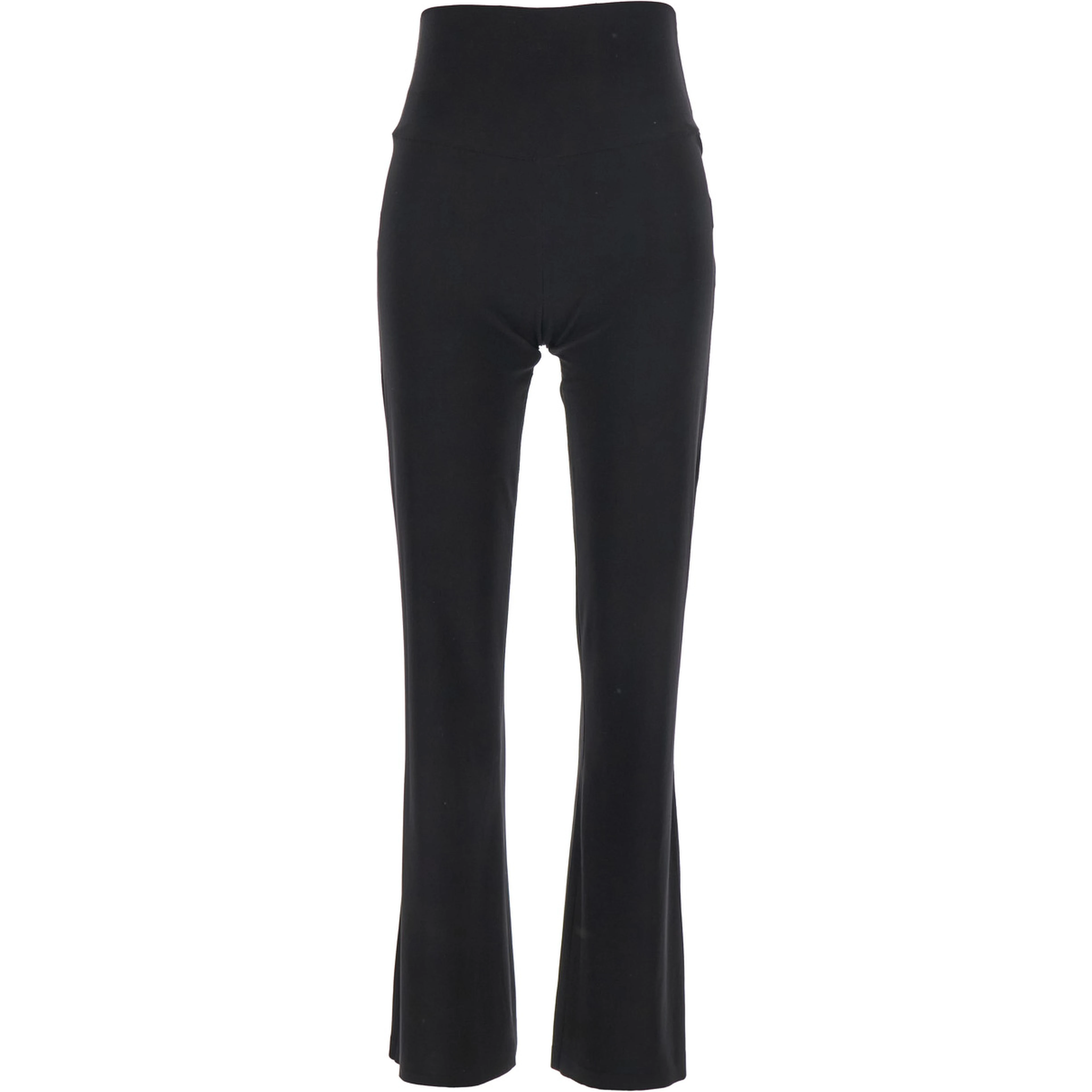 High-Waisted Boot Pants with Wide Leg in Black Tech Fabric for Women