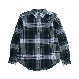 green Shirt with Pony logo on the front and all-over striped Motif in cotton Boy