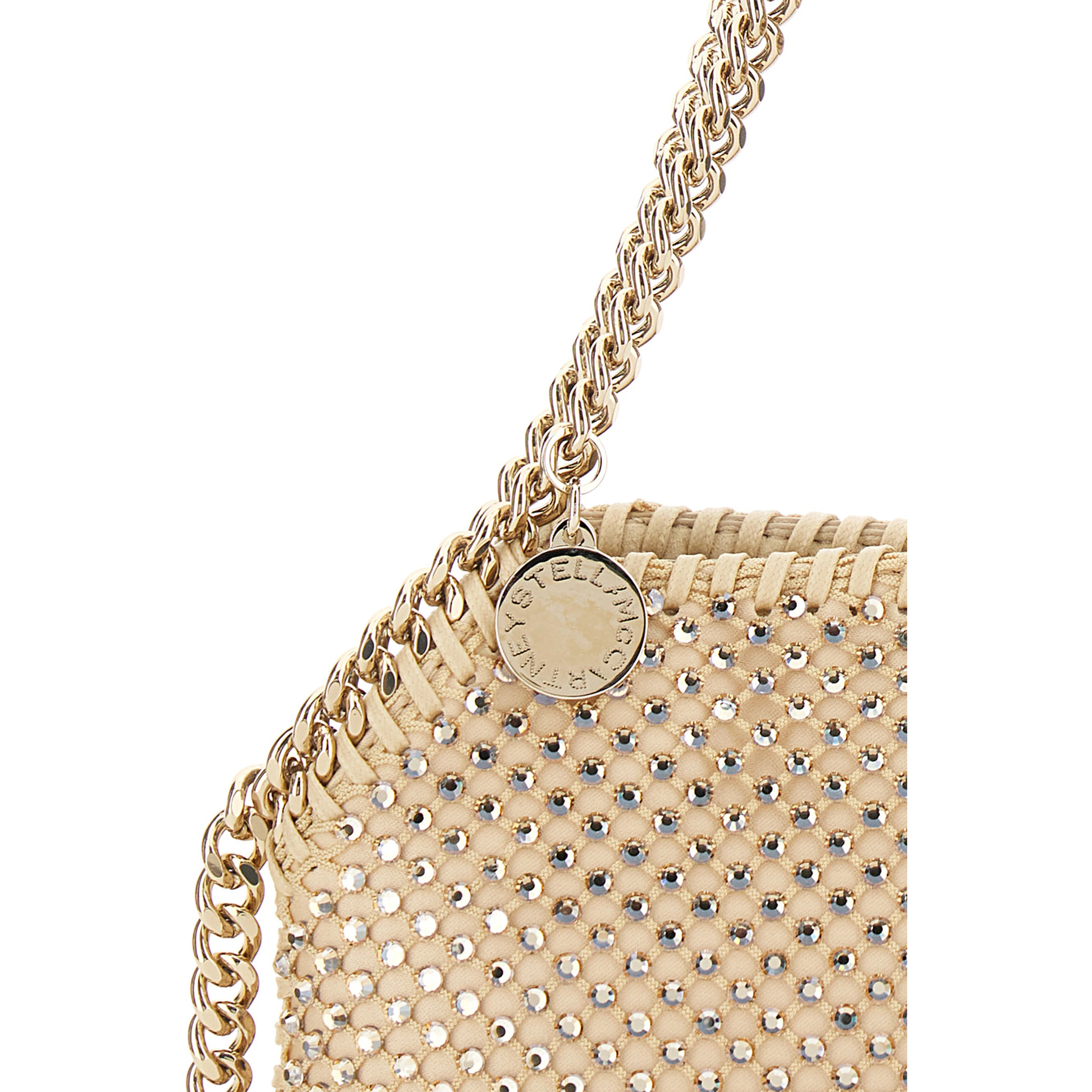 Falabella Mini Shoulder Bag with mesh and crystals in Polyamide Pink woman