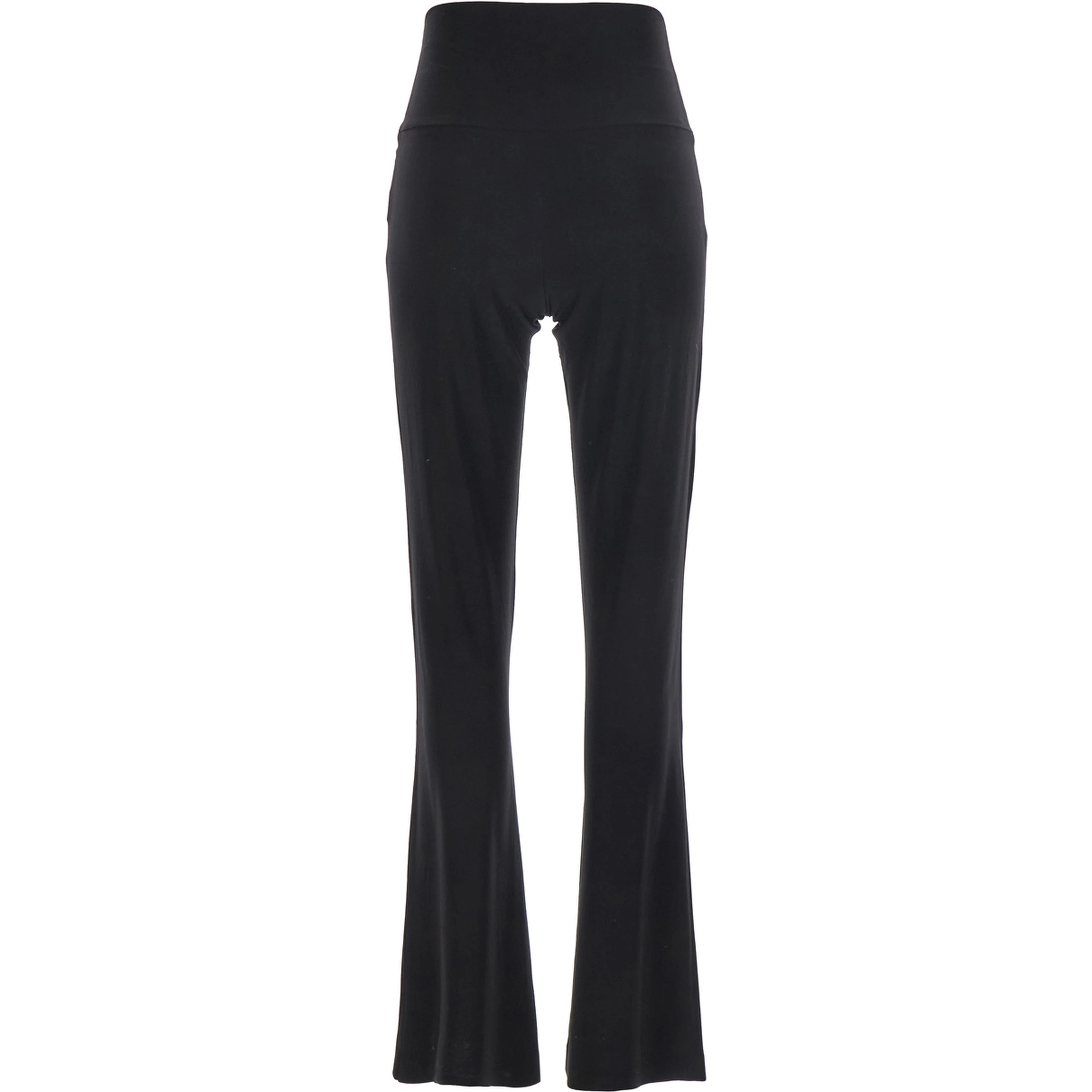 High-Waisted Boot Pants with Wide Leg in Black Tech Fabric for Women