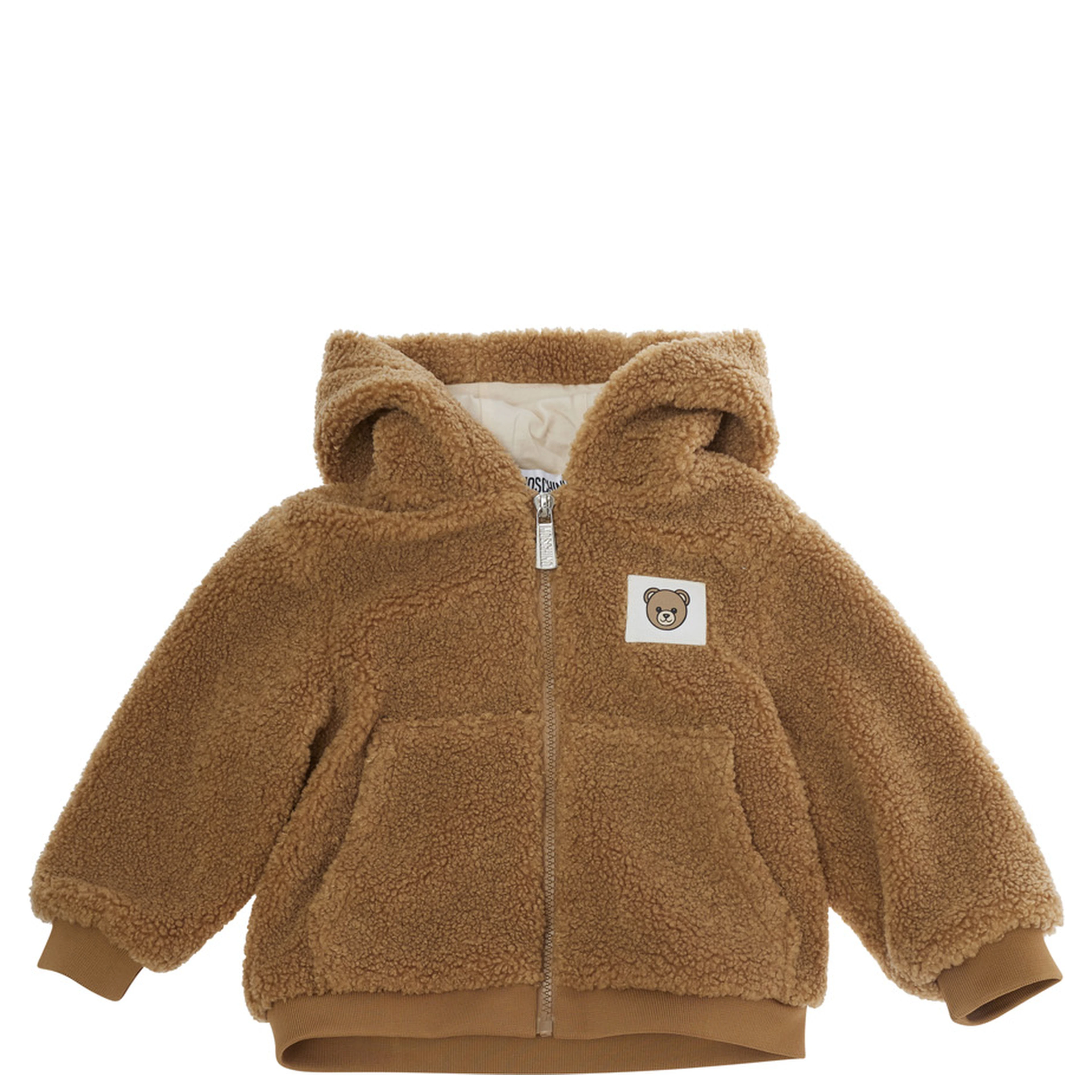 Hooded Jacket in Brown Tech Fabric for Boy