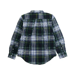 green Shirt with Pony logo on the front and all-over striped Motif in cotton Boy
