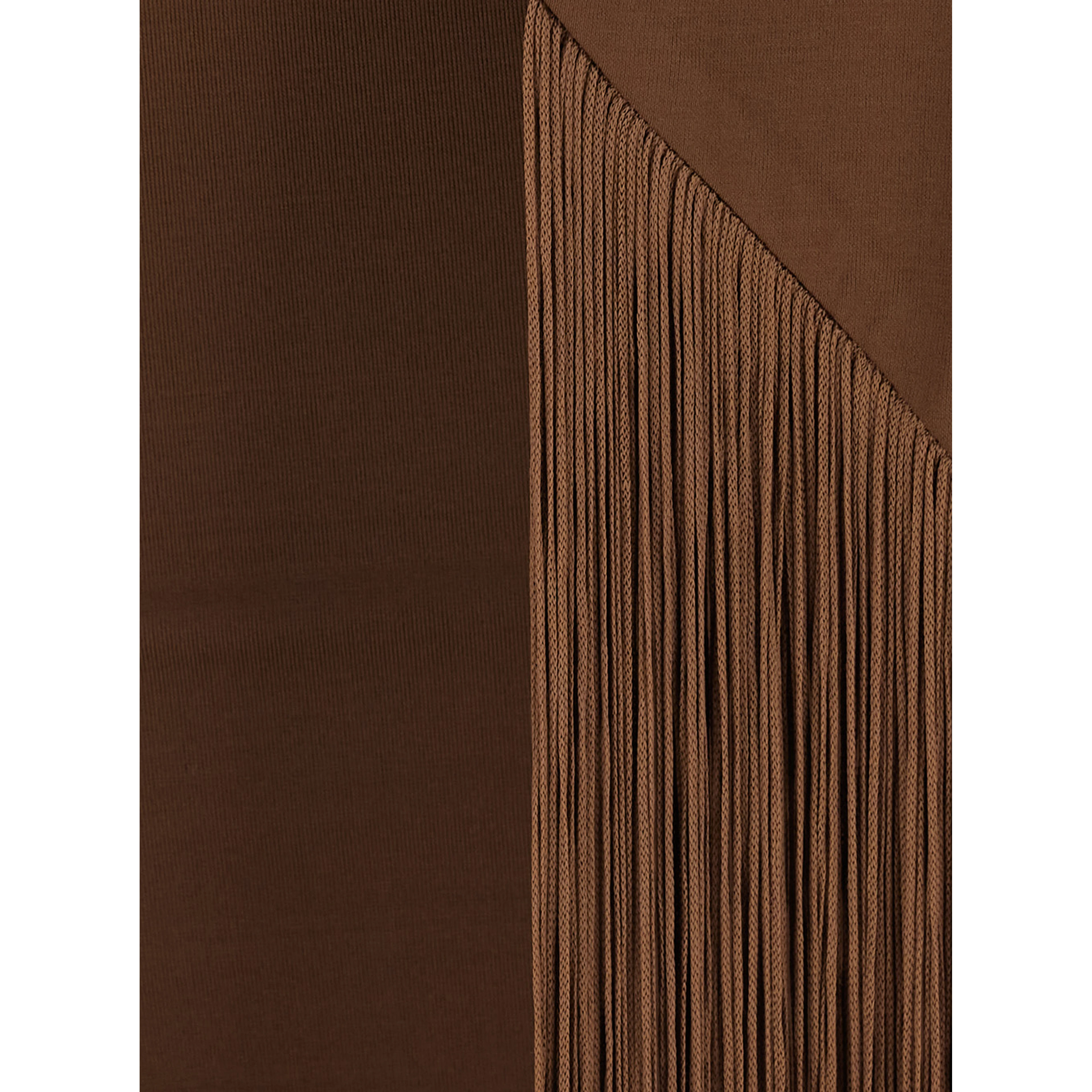 brown Dress with frayed edges design in fabric for women