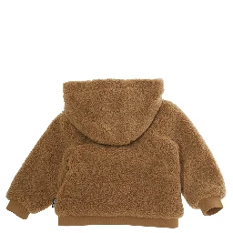 Hooded Jacket in Brown Tech Fabric for Boy