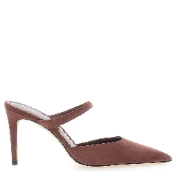 Pumps STUART with 85 mm heel in brown leather for women