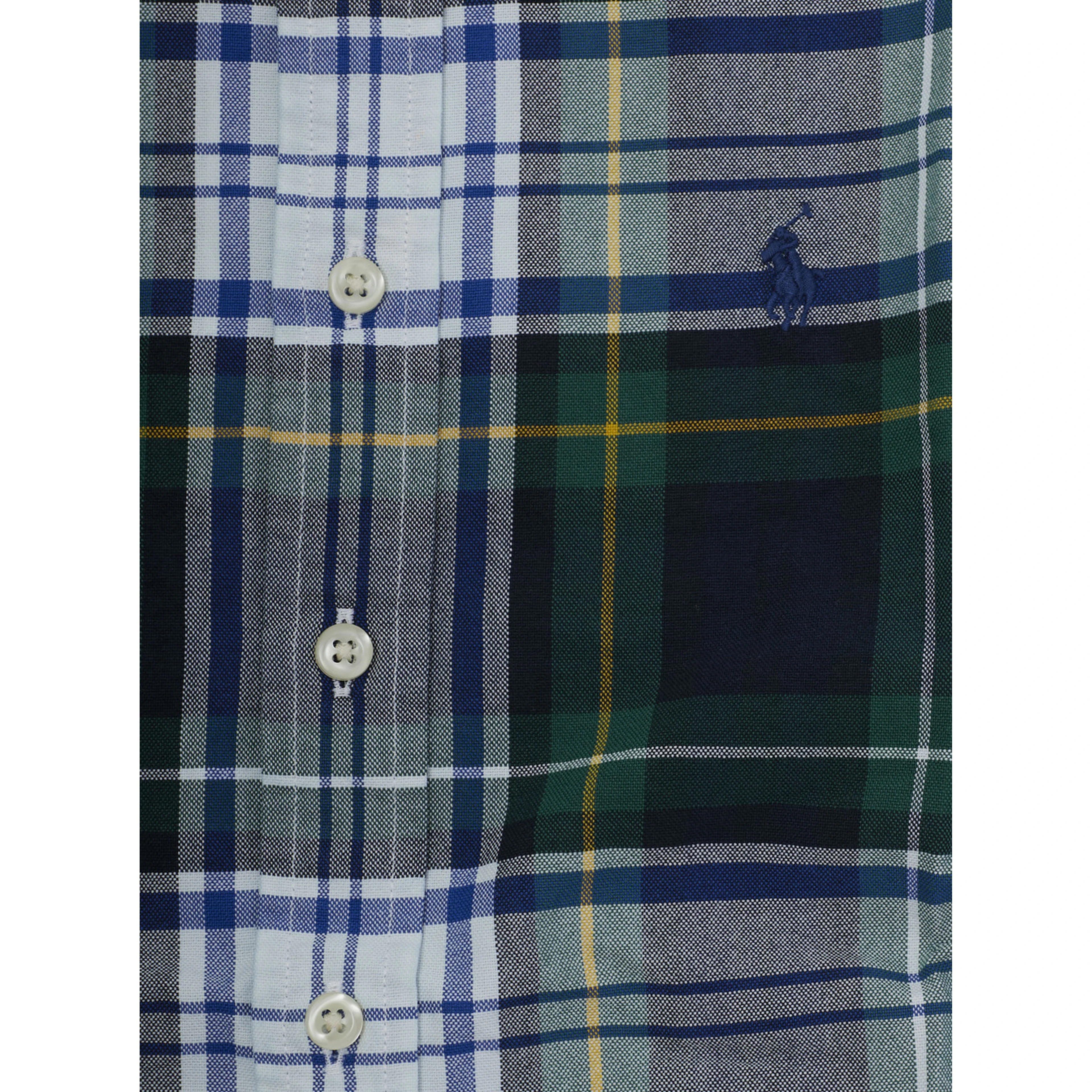 green Shirt with Pony logo on the front and all-over striped Motif in cotton Boy