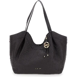 Nolita Large East West Tote with double handle and brown metal logo for women