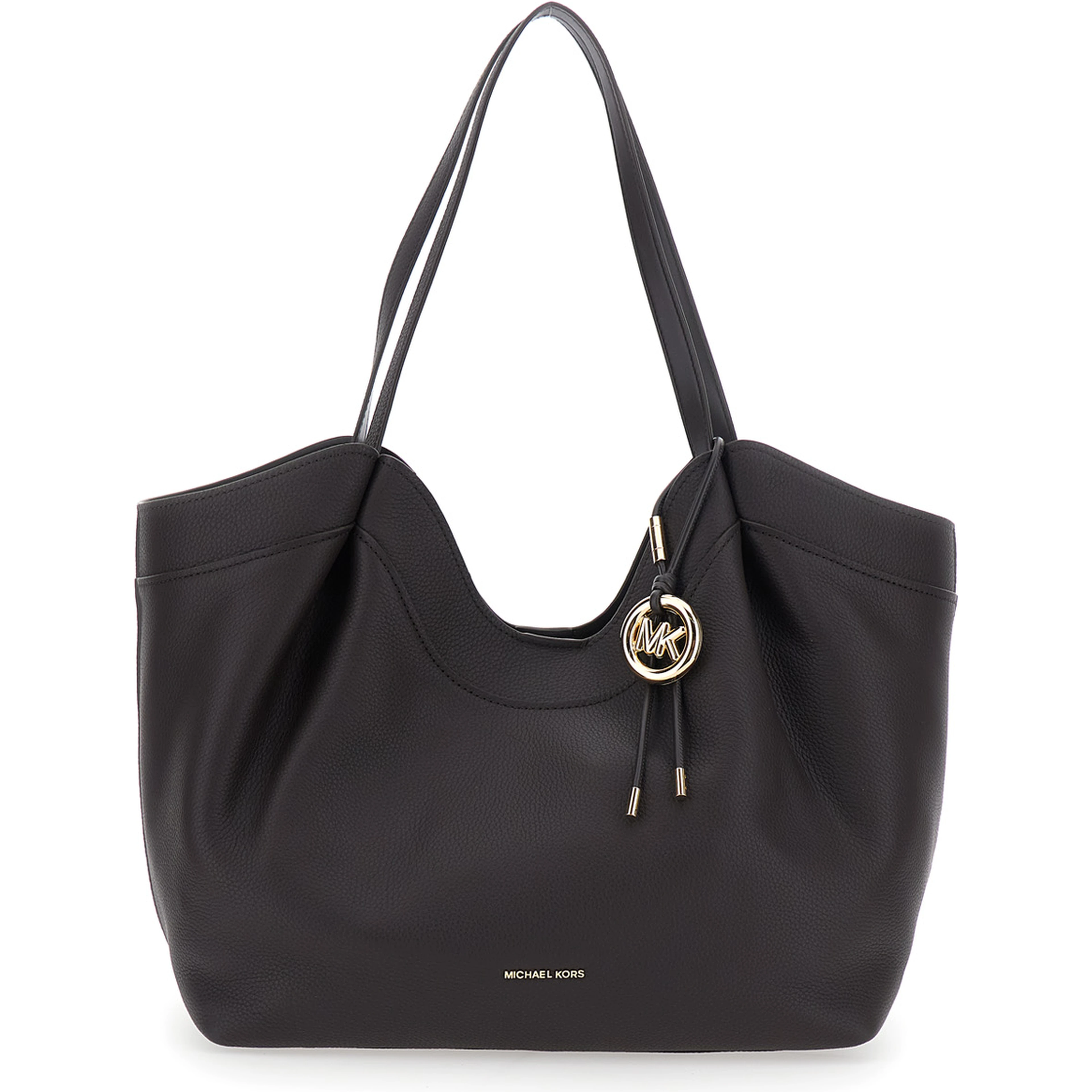 Nolita Large East West Tote with double handle and brown metal logo for women