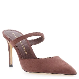 Pumps STUART with 85 mm heel in brown leather for women