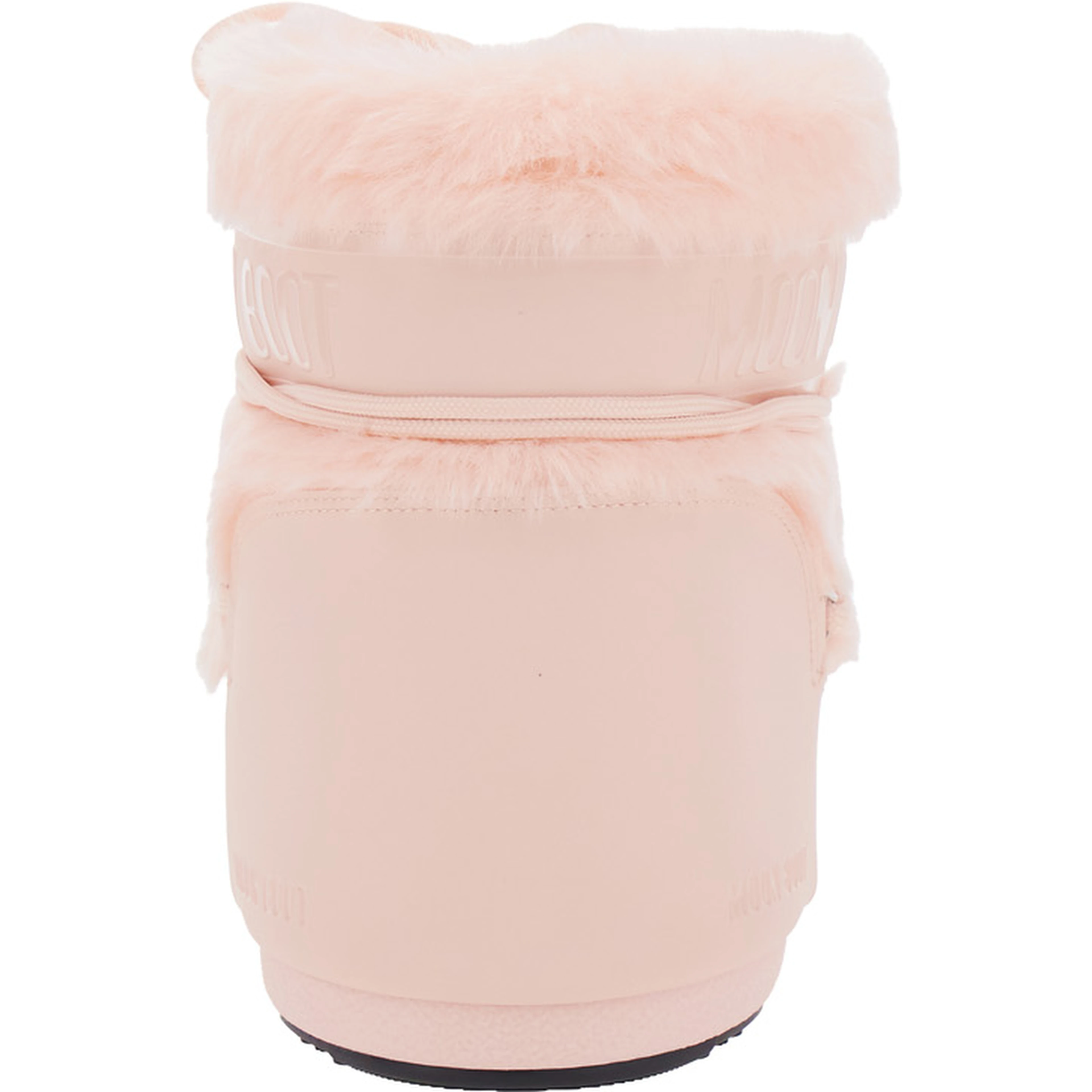 Pink ankle boots with logo lettering and lace-up closure in Tech Fabric and eco fur women