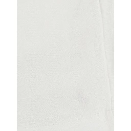 White bermuda shorts with elasticated waist and tone-on-tone Pony embroidery in linen for men
