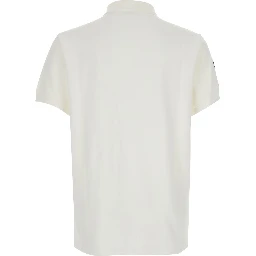 Custom Fit White polo shirt with Maxi Pony on the Front and Numeric Logo on the Sleeve in Cotton for Men