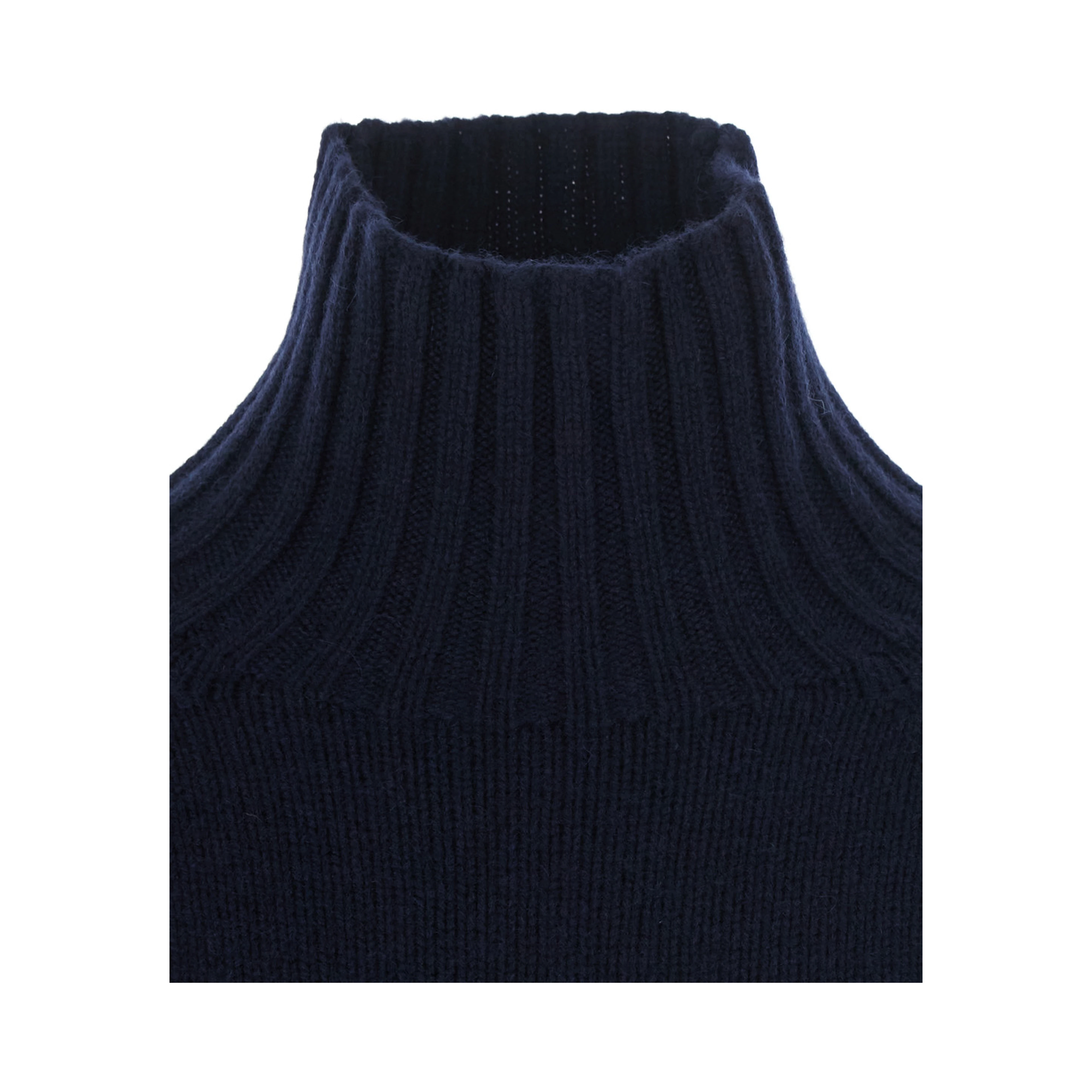 MANTOVA blue Sweater with high collar and long sleeves in wool and cashmere for women