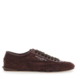 Gimondi Plus Brown Low Top Sneakers with Logo lettering on the Side in Suede for Men