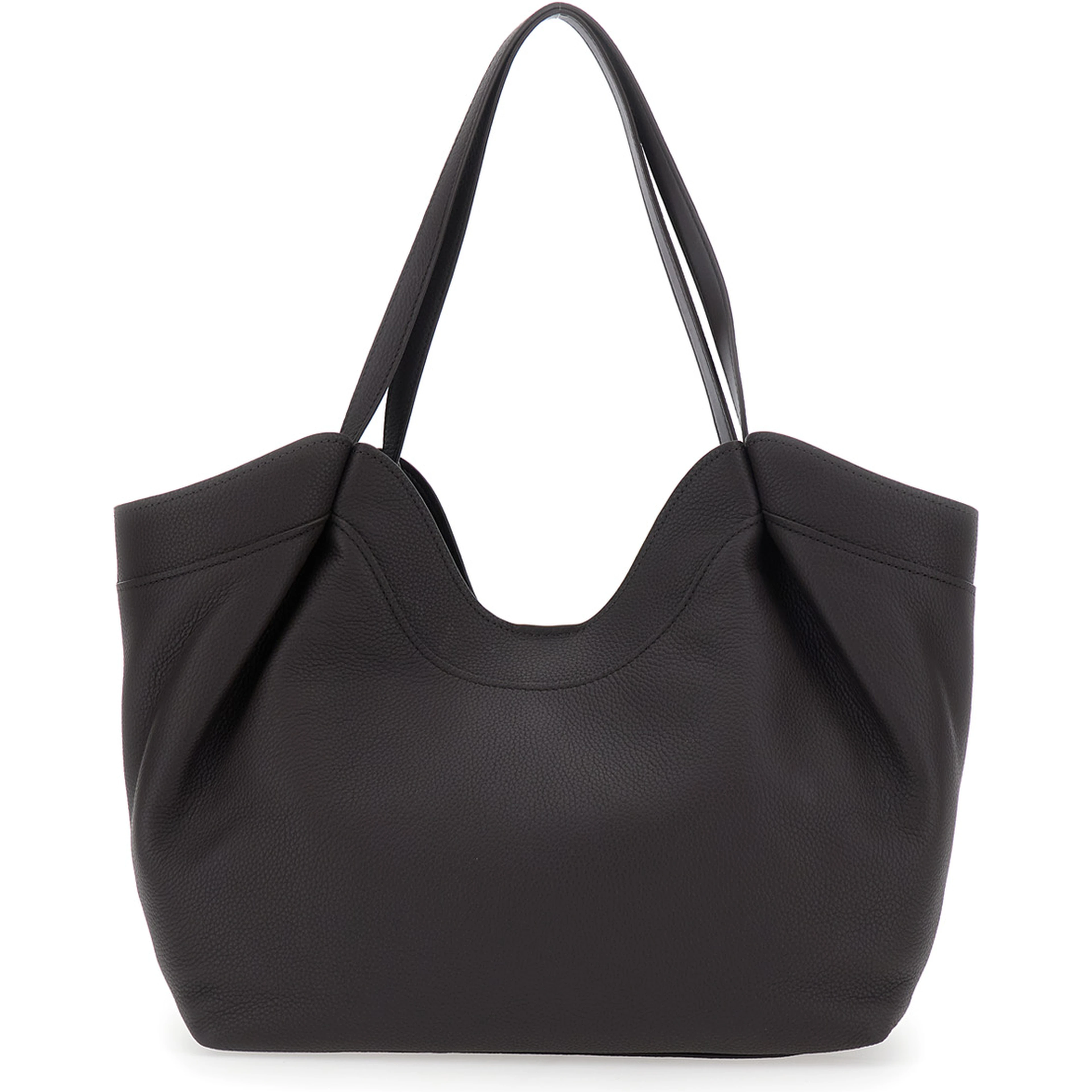 Nolita Large East West Tote with double handle and brown metal logo for women