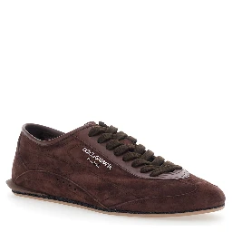 Gimondi Plus Brown Low Top Sneakers with Logo lettering on the Side in Suede for Men