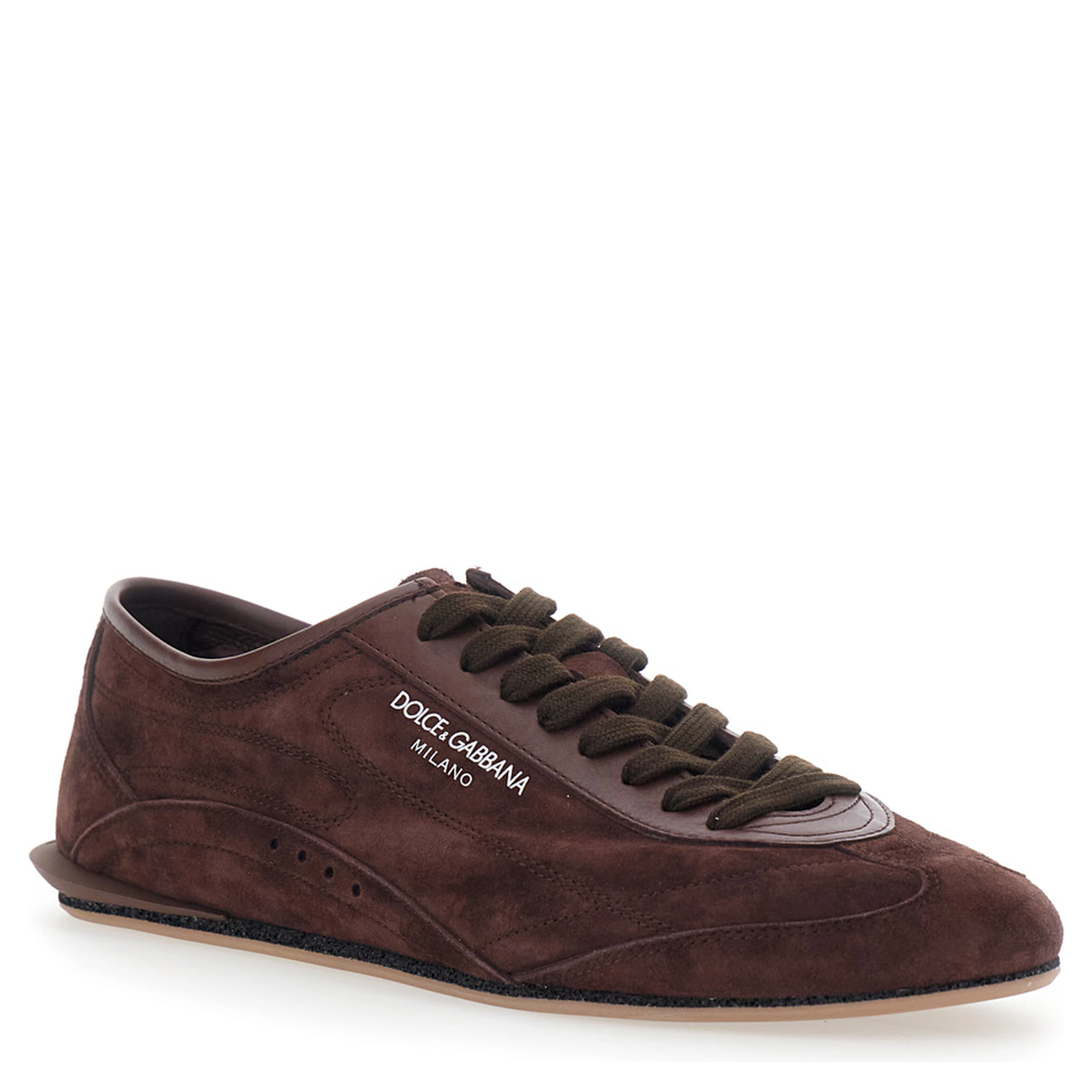 Gimondi Plus Brown Low Top Sneakers with Logo lettering on the Side in Suede for Men