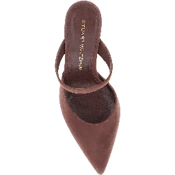 Pumps STUART with 85 mm heel in brown leather for women