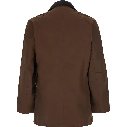Ashby brown Jacket with classic collar and side pockets in waxed cotton for men