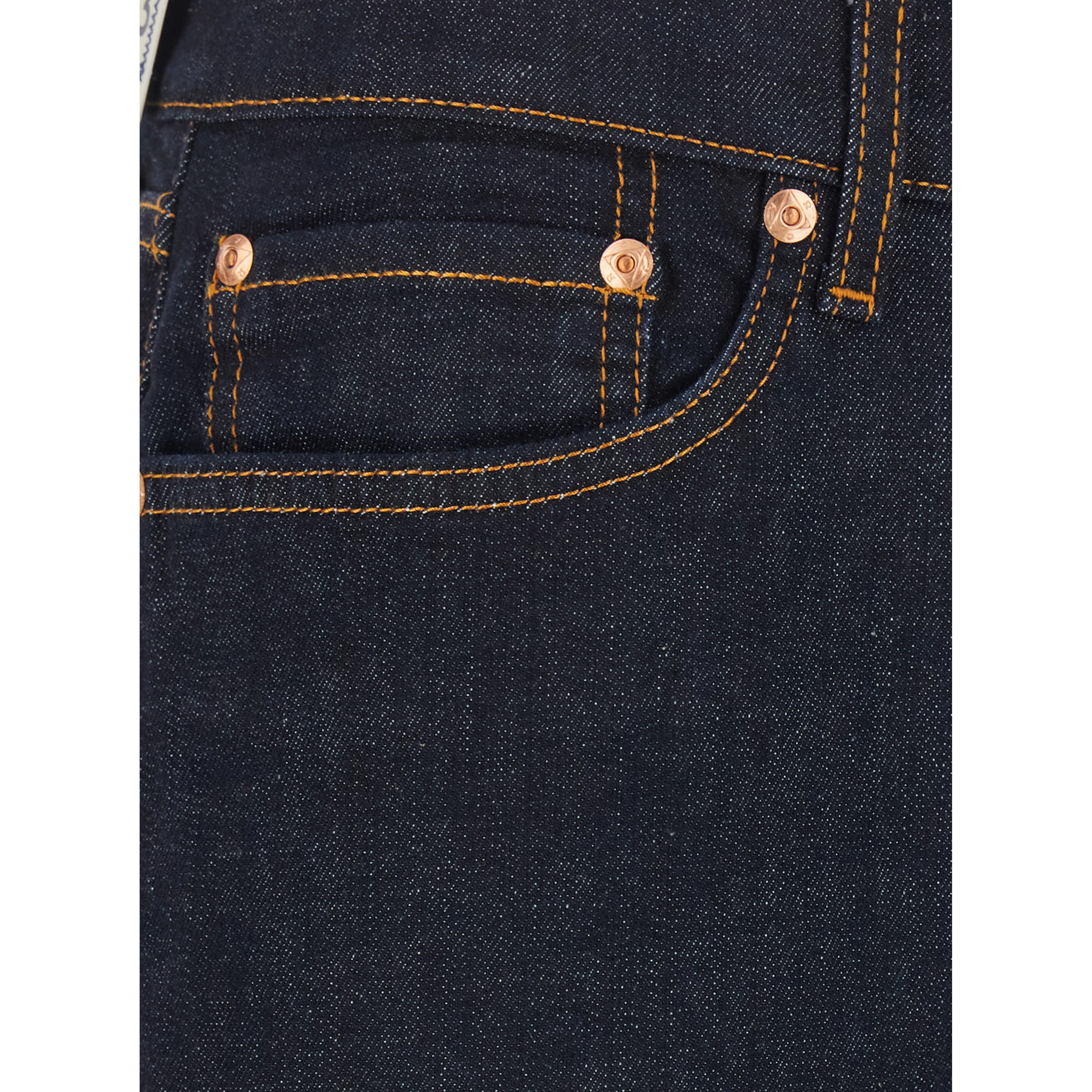 Blue Jeans with logo patch on the back and contrasting stitching in denim for men