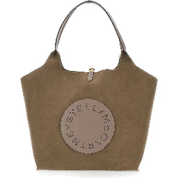 Logo Reversible Tote Bag Alter Mat and Alter Suede in Polyester Beige unisex