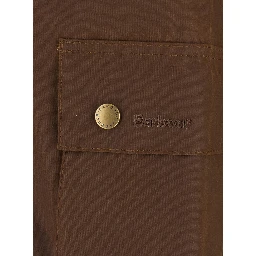 Ashby brown Jacket with classic collar and side pockets in waxed cotton for men