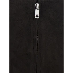 Black Miniskirt with Zip Closure on the Back in Suede for Women