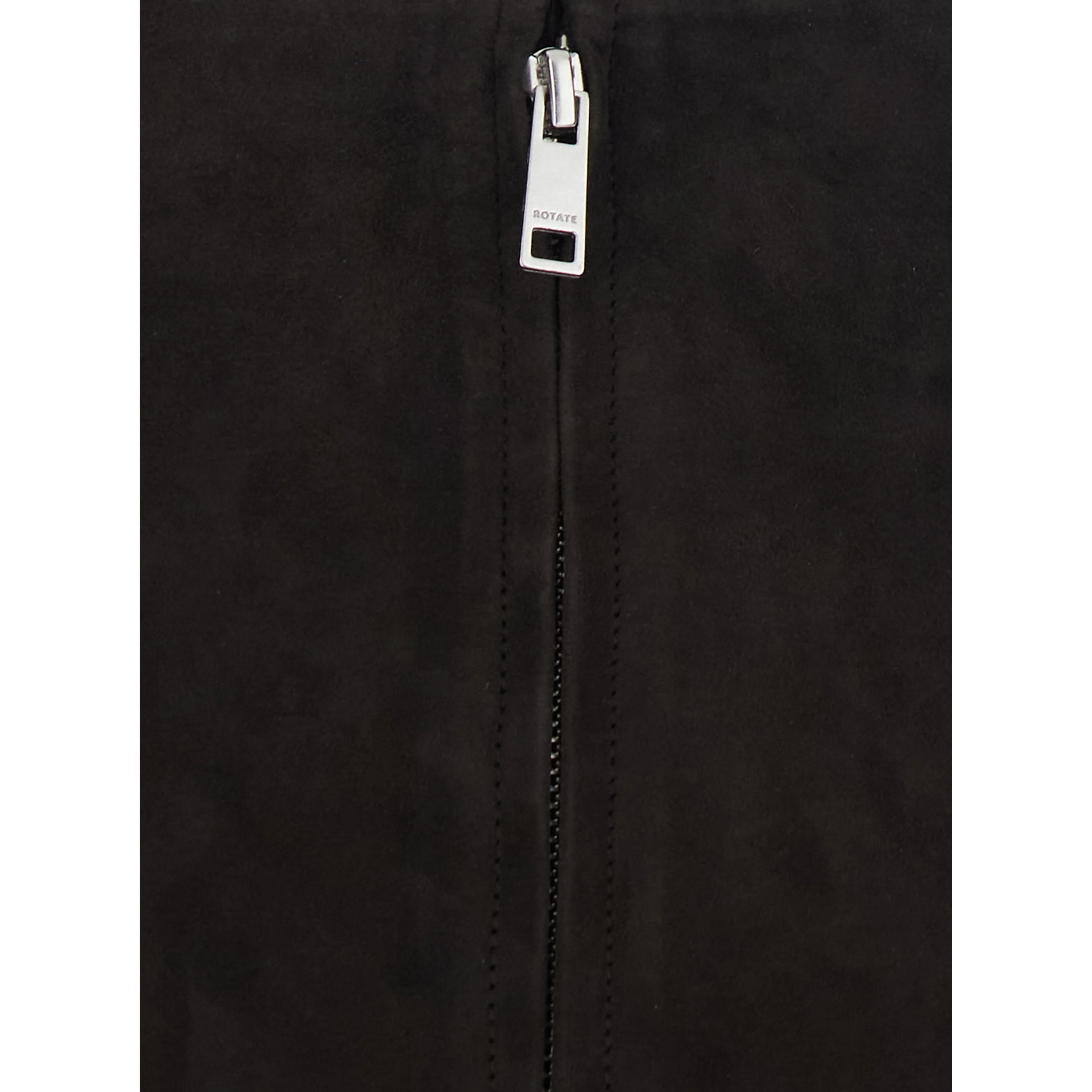 Black Miniskirt with Zip Closure on the Back in Suede for Women